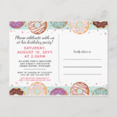 SWEETEST ONE Blue Iced Donuts Eerste Verjaardag Fo Uitnodiging Briefkaart (Achterkant)