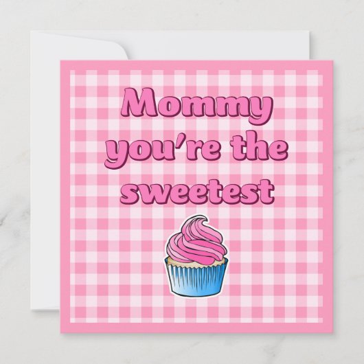 Sweetest Pink Cupcake Kaart (Voorkant)