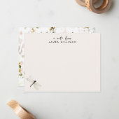 Sweetest Pink Floral Personalized Stationery Notitiekaartje (Voorkant / Achterkant in situ)