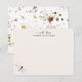 Sweetest Pink Floral Personalized Stationery Notitiekaartje (Voorkant / Achterkant)
