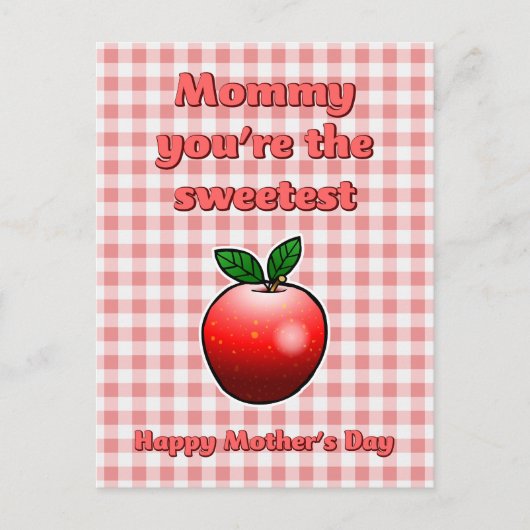 Sweetest Red Apple Moederdag Briefkaart (Voorkant)