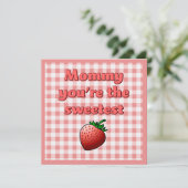 Sweetest Red Strawberry Moederdag Kaart (Staand voorkant)