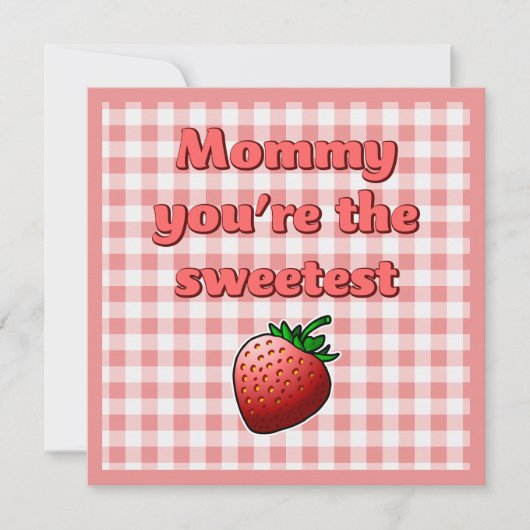 Sweetest Red Strawberry Moederdag Kaart (Voorkant)