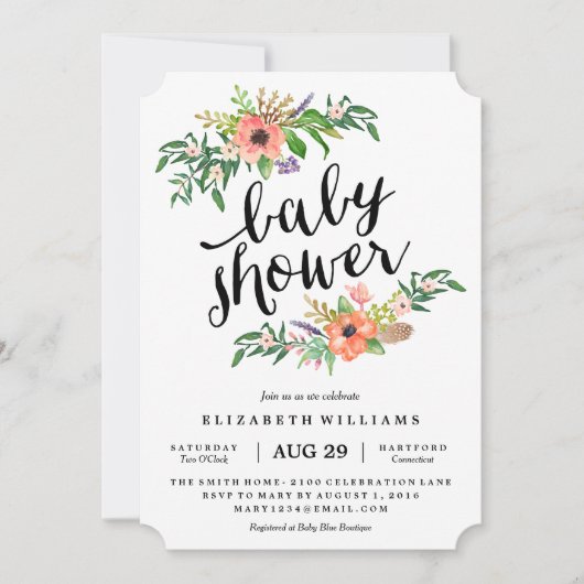 Sweetest Shower Baby shower Invitation Kaart (Voorkant)