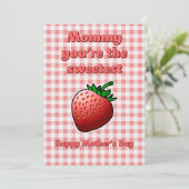 Sweetest Strawberry Moederdag Kaart (Staand voorkant)