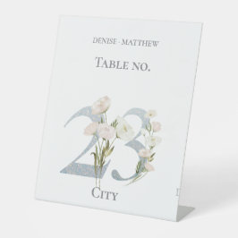 Sweetest White Florence Table Number Tenteken Sign Reclamebord Met Voetstuk