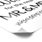 Sweetest wil New Mr en Mrs Wedding Sign Foto Afdruk (Hoek)