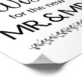 Sweetest wil New Mr en Mrs Wedding Sign Poster (Hoek)