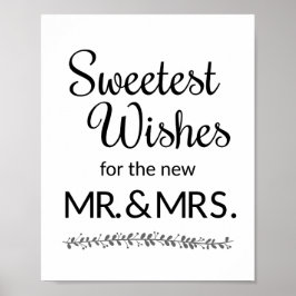 Sweetest wil New Mr en Mrs Wedding Sign Poster