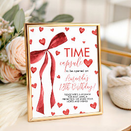 Sweetheart 1st Birthday Time Capsule Sign Reclamebord Met Voetstuk
