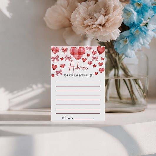 Sweetheart Baby Shower Advice Card Kaart
