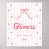 Sweetheart Baby Shower Favors Sign Poster (Voorkant)