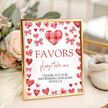 Sweetheart Baby Shower Favors Table Sign
