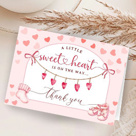 Sweetheart Baby Shower Folded Thank You Cards Bedankkaart