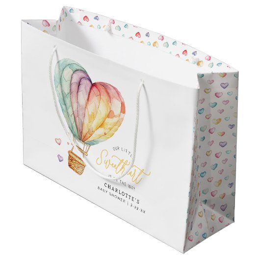 Sweetheart Baby shower Grote Geschenktas Groot Cadeauzakje (Achterkant Gekanteld)