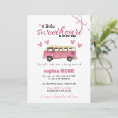 Sweetheart Baby Shower Invitation  Kaart (Staand voorkant)