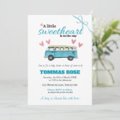 Sweetheart Baby Shower Invitation  Kaart (Staand voorkant)