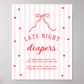 Sweetheart Baby Shower Late Night Diapers Poster (Voorkant)