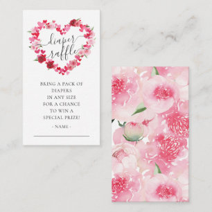 Sweetheart Baby shower Luier Raffle Ticket Informatiekaartje
