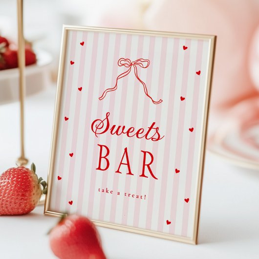 Sweetheart Baby Shower Sweets Sign Poster