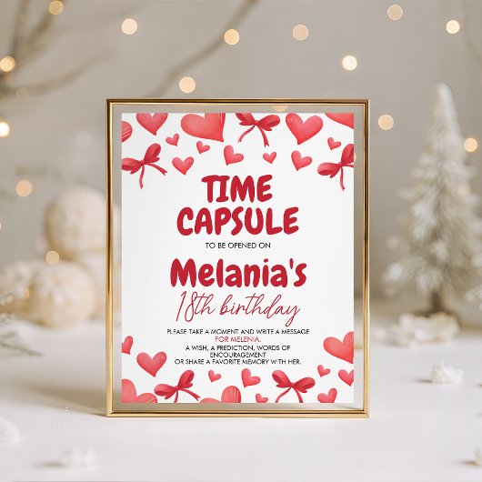 Sweetheart Birthday Time Capsule Card Reclamebord Met Voetstuk