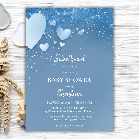 Sweetheart Blue Valentijn Baby shower Kaart