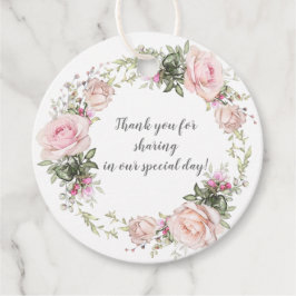 Sweetheart Blush Krans Ronde Bruiloft | Bedankjes Labels