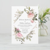 Sweetheart Blush Pink Roses Diamond Shape Lijst Kaart (Staand voorkant)