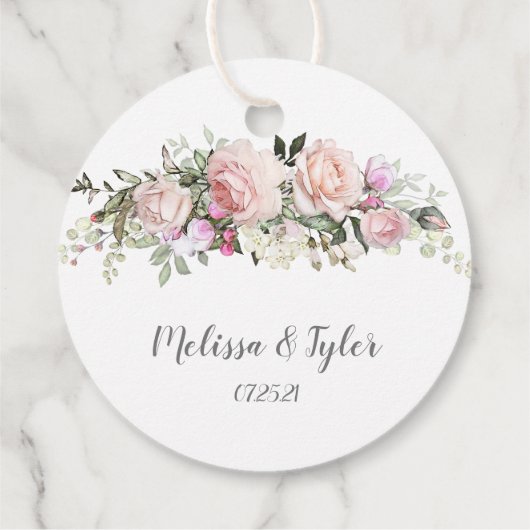 Sweetheart Blush Ronde Bruiloft | Bedankjes Labels (Achterkant)