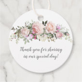 Sweetheart Blush Ronde Bruiloft | Bedankjes Labels (Voorkant)