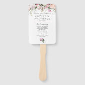 Sweetheart Blush Roze Rozen Groen Bruiloft Handwaaier (Voorkant)