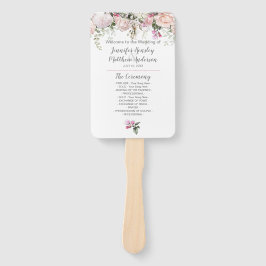 Sweetheart Blush Roze Rozen Groen Bruiloft Handwaaier