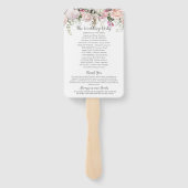 Sweetheart Blush Roze Rozen Groen Bruiloft Handwaaier (Achterkant)