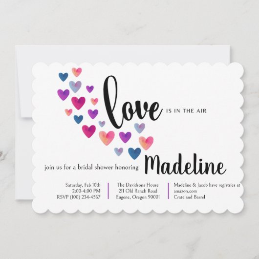 Sweetheart bruids douche uitnodiging (Voorkant)