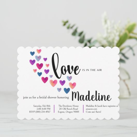 Sweetheart bruids douche uitnodiging (Staand voorkant)