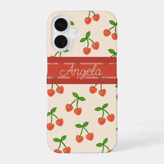 Sweetheart Cherries iPhone 16 Hoesje (Achterkant)