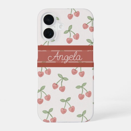 Sweetheart Cherries iPhone 16 Hoesje (Achterkant)