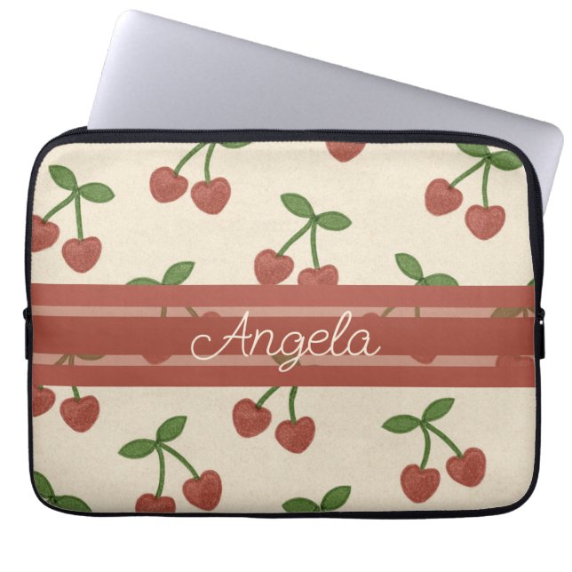Sweetheart Cherries Laptop Sleeve (Voorkant)