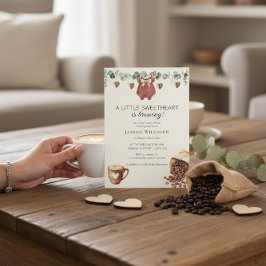 Sweetheart Coffee Brewing Baby Shower Invitation Kaart