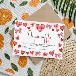 Sweetheart Diaper Raffle Baby Shower Ticket Informatiekaartje