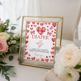 Sweetheart Diaper Raffle Sign for Baby Shower Reclamebord Met Voetstuk