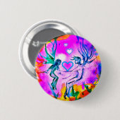 SWEETHEART FAERIES PINK PIN RONDE BUTTON 5,7 CM (Voorkant /achterkant)