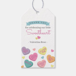 Sweetheart Favor Tag voor Verjaardag of Baby showe Cadeaulabel