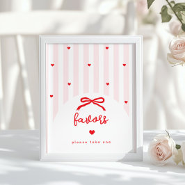 Sweetheart Favors Valentines Baby Shower Poster
