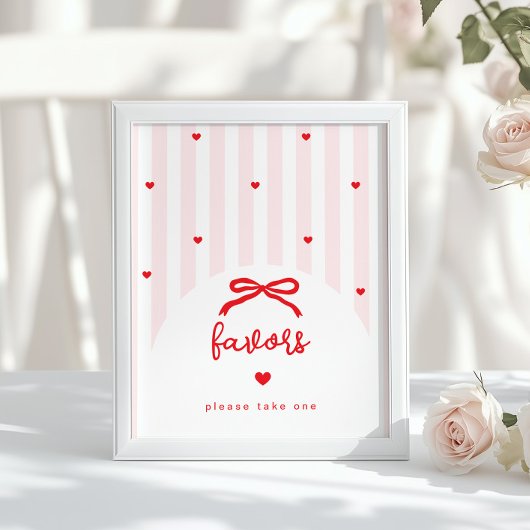 Sweetheart Favors Valentines Baby Shower Poster
