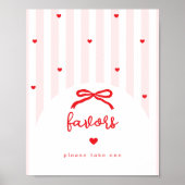 Sweetheart Favors Valentines Baby Shower Poster (Voorkant)
