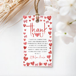 Sweetheart First Birthday Favor Tag Cadeaulabel