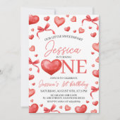 Sweetheart First Birthday Invitation Kaart (Voorkant)