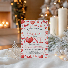 Sweetheart First Birthday Invitation Kaart