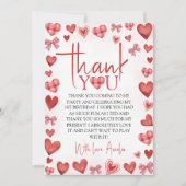 Sweetheart First Birthday Thank You Card Kaart (Voorkant)